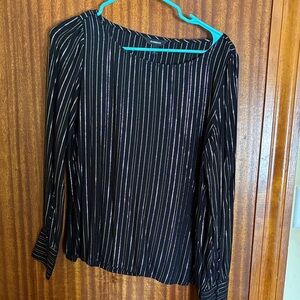 Express Black and gold  Striped Blouse— size small